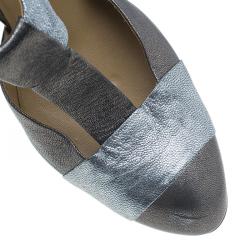 Pre Owned Chloe Metallic Leather T Strap Pumps Size 40.5