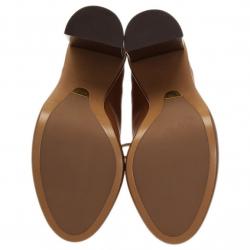 Pre Owned بوت كاحل كلوي أوكسفورد جلد بيج مقاس 39