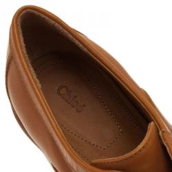 Pre Owned بوت كاحل كلوي أوكسفورد جلد بيج مقاس 39