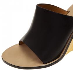 Pre Owned Chloe Black Leather Clyde Mules Size 37