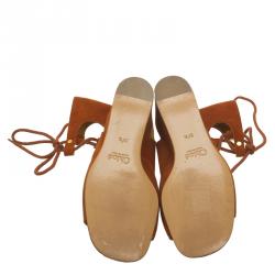 Pre Owned Chloe Brown Suede Gladiator Sandals Size 37.5