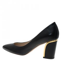 Pre Owned Chloe Black Leather Beckie Pumps Size 36