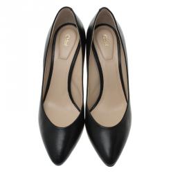 Pre Owned Chloe Black Leather Beckie Pumps Size 36