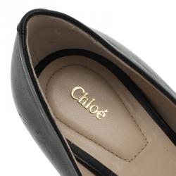 Pre Owned Chloe Black Leather Beckie Pumps Size 36