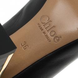 Pre Owned Chloe Black Leather Beckie Pumps Size 36