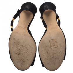 Pre Owned Chloe Black Suede Ankle Strap Sandals Size 37.5