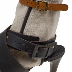 Chloe Brown Leather and Canvas Multi Strap Gladiator Sandals Size 39