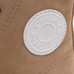 Pre Owned Chloe Beige Suede Scallop Detail High Top Sneakers Size 39