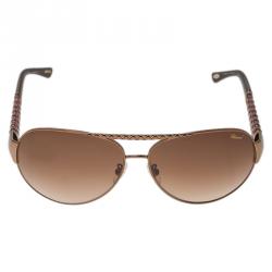 Pre Owned Chopard Gold and Brown SCH994 Aviators