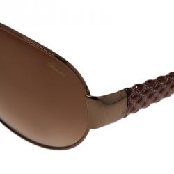 Pre Owned Chopard Gold and Brown SCH994 Aviators