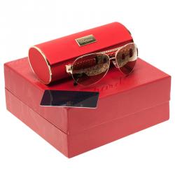 Pre Owned Chopard Rose Gold SCH 9940 Special Edition Aviator Sunglasses