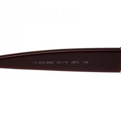 Chopard Gold and Burgundy SCH866S Aviators