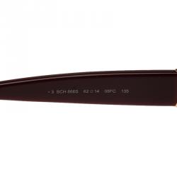 Chopard Gold and Burgundy SCH866S Aviators