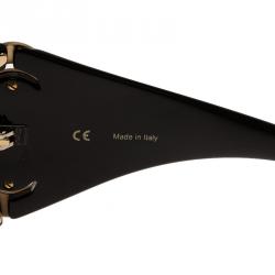 Pre Owned Chopard Black and Gold SCH748S Shield Sunglasses