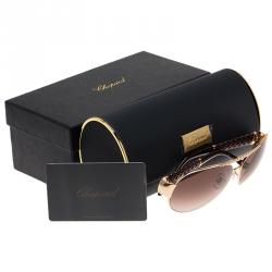 Chopard Gold and Brown SCH994 Aviators