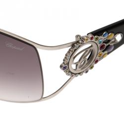 Chopard Silver SCH 805S Embellished Round Sunglasses
