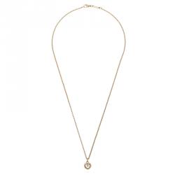 Pre Owned Chopard Miss Happy Yellow Gold And Diamond Pendant Necklace