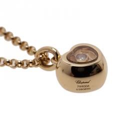 Pre Owned Chopard Miss Happy Yellow Gold And Diamond Pendant Necklace