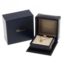 Pre Owned Chopard Miss Happy Yellow Gold And Diamond Pendant Necklace