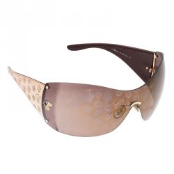 Chopard Gold Monogram SCH632 Shield Sunglasses
