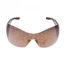 Chopard Gold Monogram SCH632 Shield Sunglasses