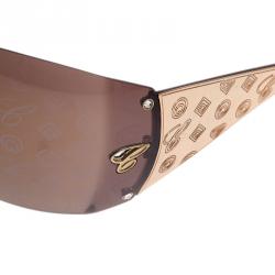 Chopard Gold Monogram SCH632 Shield Sunglasses