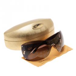 Chopard Gold Monogram SCH632 Shield Sunglasses