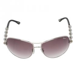 Pre Owned Chopard Silver Embellished Pearl Swirl SCH 803S Sunglasses