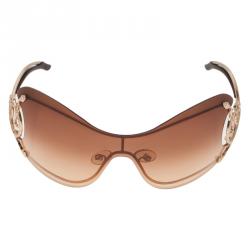 Pre Owned Chopard Brown Shield Cinco 223S Sunglasses