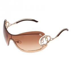 Pre Owned Chopard Brown Shield Cinco 223S Sunglasses