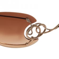 Pre Owned Chopard Brown Shield Cinco 223S Sunglasses