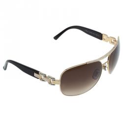Pre Owned Chopard Gold SCH 693S Swarovski Studded Sunglasses