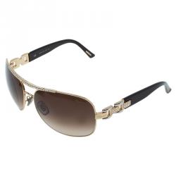 Pre Owned Chopard Gold SCH 693S Swarovski Studded Sunglasses