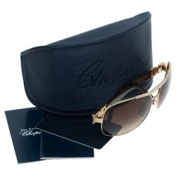 Pre Owned Chopard Gold SCH 693S Swarovski Studded Sunglasses