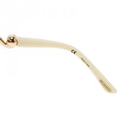 Pre Owned Chopard Cream Pearl Embellished Swirls & Rose Gold Tone Square Sunglasses