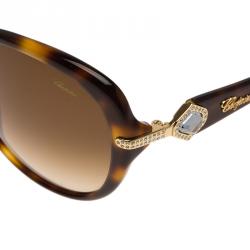 Chopard Brown SCH 130S Jewel Embellished Frame Sunglasses
