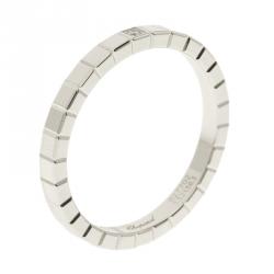 Chopard Ice Cube Diamond & 18k White Gold Band Ring Size 55
