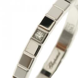 Chopard Ice Cube Diamond & 18k White Gold Band Ring Size 55