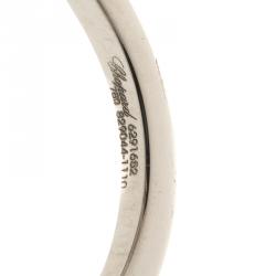 Pre Owned Chopard Happy Diamond Dove 18k White Gold Ring Size 53