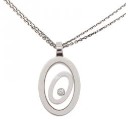 Pre Owned Chopard Happy Spirit Diamond White Gold Pendant Necklace