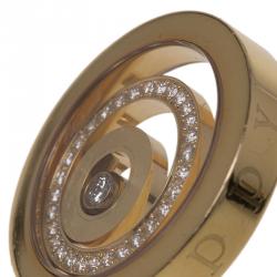 Pre Owned Chopard Happy Spirit Diamond Yellow Gold Ring Size 53