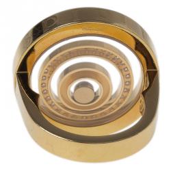 Pre Owned Chopard Happy Spirit Diamond Yellow Gold Ring Size 53