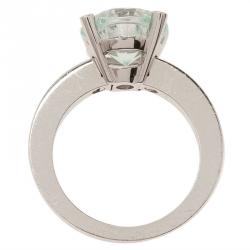 Pre Owned Chopard So Happy Diamond Diamond 18kt White Gold Ring Size 53