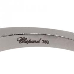Pre Owned Chopard So Happy Diamond Diamond 18kt White Gold Ring Size 53