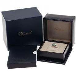 Pre Owned Chopard So Happy Diamond Diamond 18kt White Gold Ring Size 53