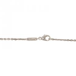 Pre Owned Chopard So Happy Diamond Pink Heart 5 Diamonds  White Gold Necklace