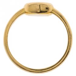 Pre Owned Chopard Miss Happy Diamond Yellow Gold Ring Size 49