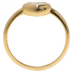 Pre Owned Chopard Miss Happy Diamond Yellow Gold Ring Size 49