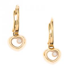 Pre Owned Chopard Miss Happy Diamond Rose Gold Drop Earrings