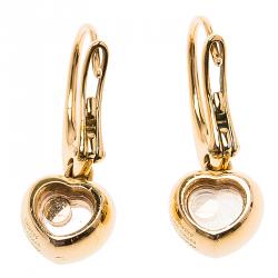 Pre Owned Chopard Miss Happy Diamond Rose Gold Drop Earrings